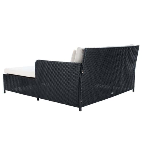 Image of BRISHI Outdoor /Pool Side /Garden /Balcony /Porch /Backyard /Terrace /Patio /Beach /Rectangular Sofa Sunbed Wicker and Rattan Daybed (Black /White)