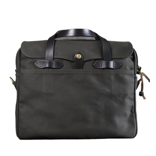 Vintage Men's Business Briefcase S IZE 40 * 30 * 10cm Heavy Duty Oil Waxed Canvas Tote 15