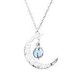 Anvirtue Enchanted moonstone Glow necklace Moon Pendant Chain Jewelry Healing Natural Quartz Crystal