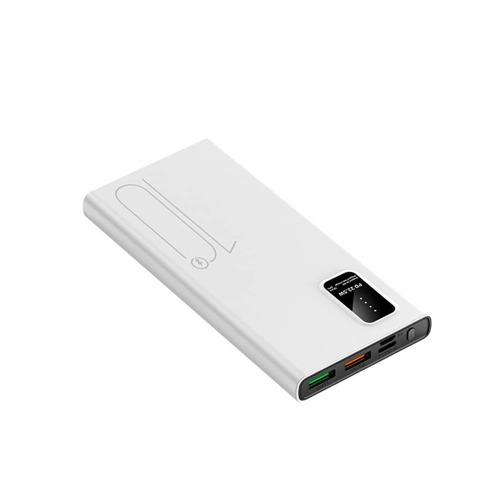 JJJ 10000 mAh dwukierunkowy super szybkie ładowanie powerbank o dużej pojemności lekki przenośny powerbank do szybkiego ładowania (kolor: biały)