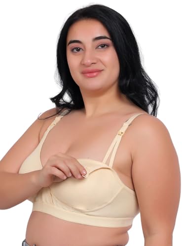 Image of Fabme Women's Cotton Nursing, Maternity, Feeding, Seamless Regular Bra