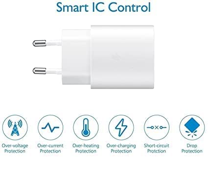 Image of 25W Type-C Adapter For Samsung A35 /M35 /A53 /M55 /F05 /M15, F15 /A15 /A14 /M14 /F14 /A34 /M34 /F34, S25 /S24 Ultra /S23 /S22 /S21, Z Fold /Flip 6 /5 /4 /3 (SAM 25W Adaptor White)