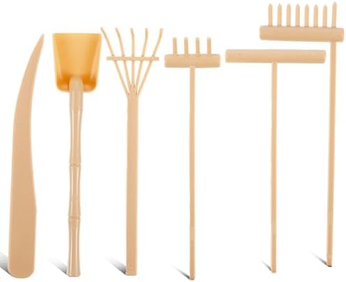 6Pcs Miniature Tabletop Rock Sand Zen Garden Accessories, Mini Ze...