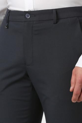 Image of Van Heusen Men's Mid Rise Slim Fit Premium Formal Trousers | Superior Comfort | Auto-Flex Waist Band | Soft Touch