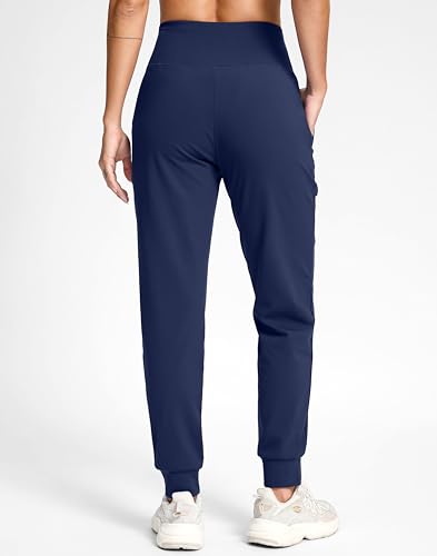 Image of G Gradual Women's Fleece Lined Joggers with Zipper Pocket Water Resistant Running Hiking Pants Winter Warm Thermal Sweatpants