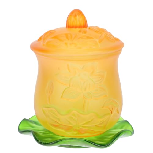 BESPORTBLE 1 Set Lotus Water Supply Cup With Base Glass Buddha Cup