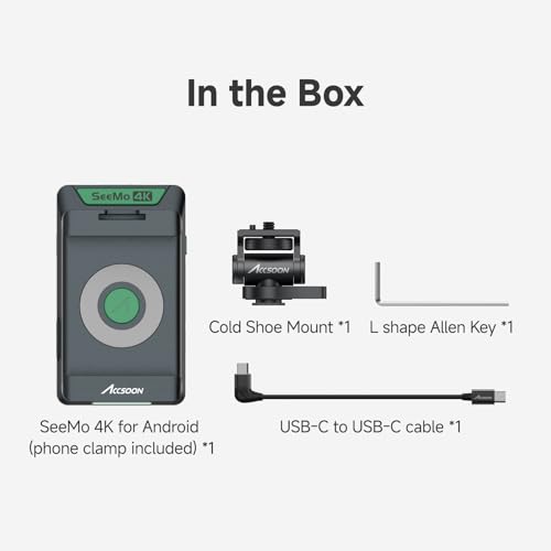 Accsoon SeeMo 4K para Android, dispositivo portátil 4K HDMI de grabación y streaming de vídeo H.264, codificador H.264, salida USB-C, vigilancia en directo, soporte LUT, alimentado por batería NP-F - imagen 9