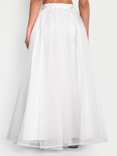 Image of TILISM Women's and Girls Solid Satin Long Skirt