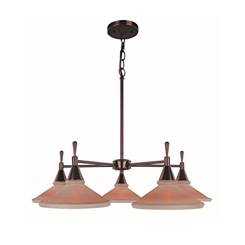 Lite Source LS-19955 Hogan 5-Lite Ceiling Lamp, Patina Bronze with Frosted Glass Shade Lite Source LS-19955 Hogan 5-Lite Ceiling Lamp, Patina Bronze with Frosted Glass Shade