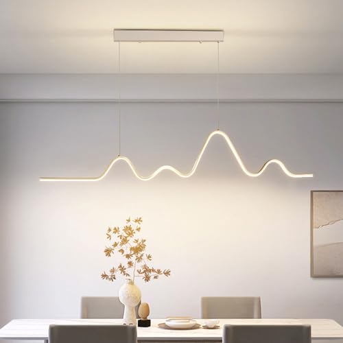 Plafonnier LED suspendu de table à manger longue avec éclairage réglable
