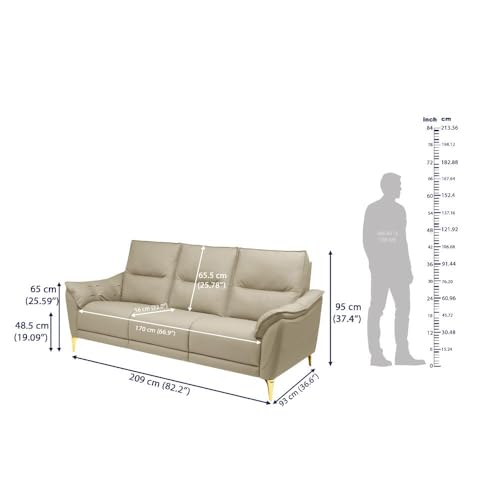 Image of Wakefit Sofa Set | 5 Year Warranty | Sofa 5 Seater, 5 Seater Sofa for Living Room, Wooden Sofa Set, Sofa Set 3+1+1 Seater - Tuvalu(Vegan : Beige)