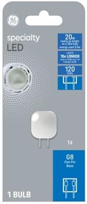 GE 93129078 Specialty LED Bulb, T4 Flat Pin Base, 2.5 Watt - Quantity 4