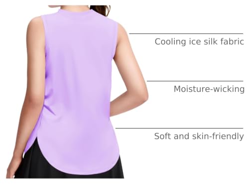 Image of Zaclotre Girls Athletic Tank Tops High-Low Hem Loose Fit Summer Top Kids Sleeveless Sport Shirts 5-14 Years