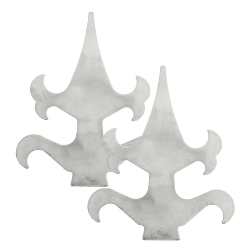 AKOOSY Remates para Postes de Cerca de Hierro Plata Decorativos y Soldables, 2 Piezas para Accesorios de Jardín Exterior en Granjas y Terrazas