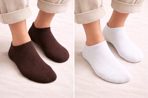 Image of GRAFFY Unisex Cotton Ankle Length Socks for Man & Woman | Soft, Breathable, Comfortable & Durable | Everyday Casual Wear | Multi-Color Pack of 5