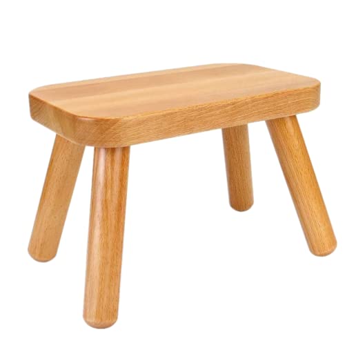 KISSDAY Tritthocker aus Holz, Tritthocker Schemel aus Massivholz Erle mit...