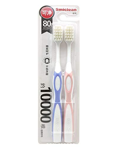 Smiclean Extra Soft Toothbrush with 10000 Micro-Nano bristles for Sensitive Teeth and Gums (20 Hole*2, Random Picture Color)