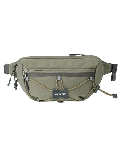 WATERFLY Lightweight Small Fanny Pack: 1.5L Mini Slim Crossbody Waist Belt Hip Bag with RFID Blocking Anti-Theft & Water Resistant Pouch for Women Men Travel Hiking Running Walking EDC