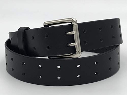 Handmade Double Hole Belt Genuine Bridle Leather 1.5 Inches Wide3