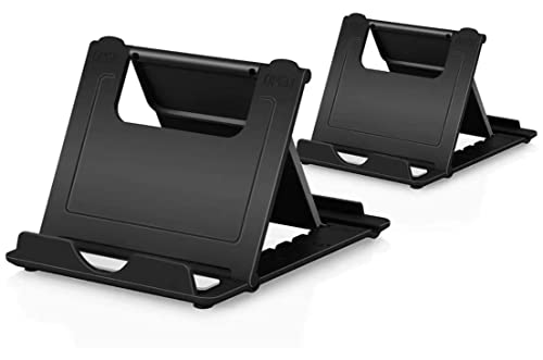 Phone Stand, 2Pack Cellphone Holder Tablet(4-7.9')stands Foldable Multi-angle for desk lightweight Desktop Dock Cradle Compatible for iPhone Xs Max XR 8 Plus 6 7 6S X 5 Samsung Galaxy S10 S9 S8 S7 Edg