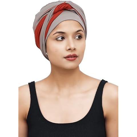 SAKUCHI Bamboo Sleep Cap with Knotted Twisted Headband for Cancer Chemo Patients Headwear for Women Free Size Multicolor Cover