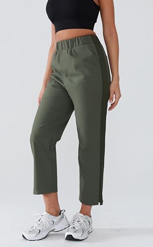 Women's Mid Rise Ankle Pants Golf Pants Women with Pockets Lightweight Activewear Lounge Pants2