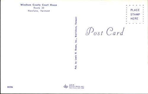 Miniatura 2 de Windham County Court House, Route 30 Newfane, Vermont VT Original Vintage Postcard