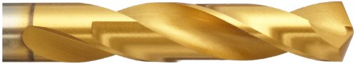 YG-1 Stub High Speed Steel Twist Bit, TiN Finish, Straight Shank, Slow Spiral, 130 Degree, 7.6mm Diameter x 81mm Length (Pack of 1)