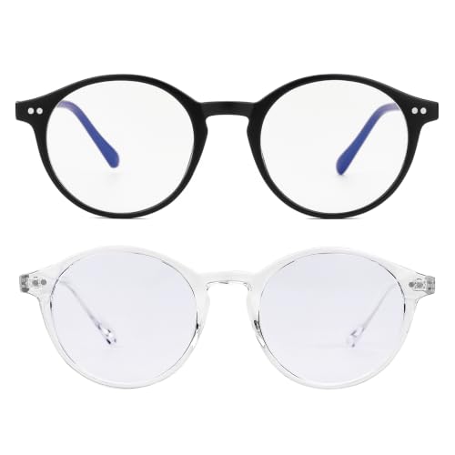 Image of Gleyemor Blue Light Glasses for Men Women, Vintage Round Frame Eyeglasses