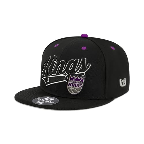 Ultra Game NBA Official Mens Snap Back 3D Embroidered Team Logo Baseball Cap Hat - Unisex Sacramento Kings Team Color 1SIZE