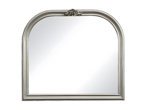 Vente-unique - Miroir en Bois de Paulownia - L. 90 x H. 81 cm - Argenté - IZEY