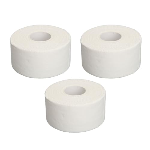 Almeigrity 3 Rollos Cinta Atlética Elástica Cinta Adhesiva Muscular De Algodón Puro Cinta De Kinesiología Deportiva Fitness Blanco