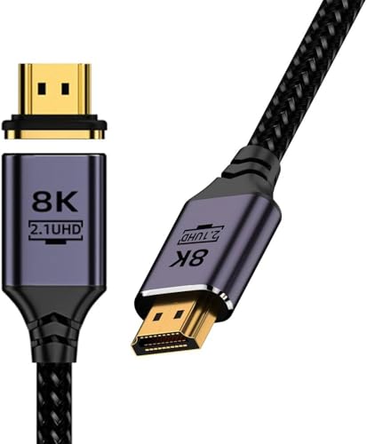Magnético 8K Cable HDMI 2.1 - HDMI Cable 1 Metros Certificado 8K 60Hz 4K 240Hz Ultra Alta Velocidad 48Gbps eARC HDCP Dynamic HDR Dolby Atmos Compatible con HDTV, PS5/4/3, Xbox Series X/S, Monitor