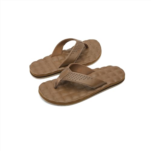 Image of Volcom Men's Recliner Sandals - Water-Friendly Flip Flops with Recliner Comfort Foam Footbed, Black Combo, 10