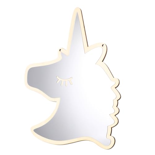 Happyyami Unicorn Shape Shatterproof Acrylic Mirror Boys and Girls Room Decor Wall Sticker Decor