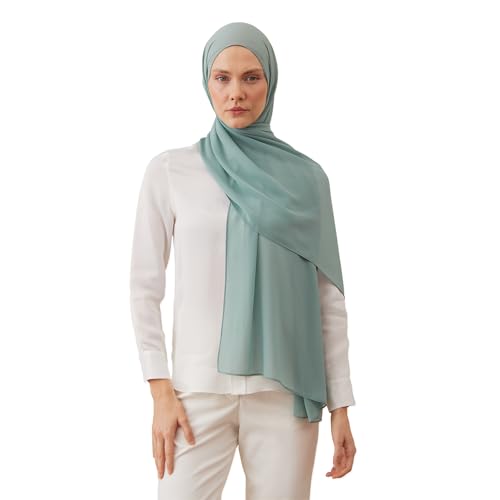 Photo de Luxus Chiffon Hijab | Hijab élégant et léger pour femme - parfait pour un usage quotidien (Mint)