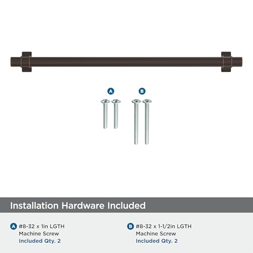 Image of Amerock Davenport 10-1 /16 inch (256mm) Center-to-Center Oil-Rubbed Bronze Cabinet Pull, BP36620ORB