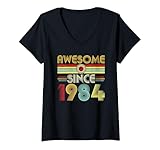 Photo Gallery donna awesome since 1984 classic year birth of birthday vintage maglietta con collo a v Photo Gallery donna awesome since 1984 classic year birth of birthday vintage maglietta con collo a v