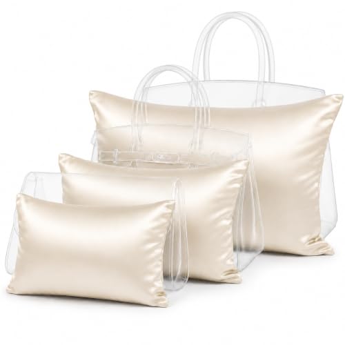 Fabrinique Purse Insert Pillows - Starter Set - Set of Shaper Inserts Made to Maintain Small to Large Purses - Prevents Creases and Damage (Cream 3PC Set)