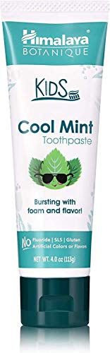 Hiamalaya Botanique Kids Toothpaste |Cool Mint Flavor|Reduces Plague Makes Teeth Stronger| Flouride Free Vegan & Gluten Free- 80g