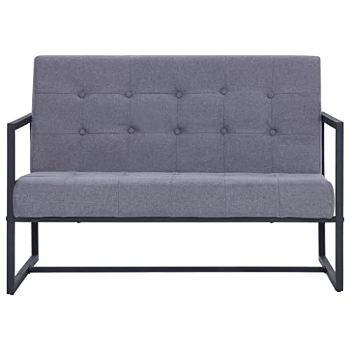 Sofá de 2 plazas para pisos pequeños con reposabrazos ergonómicos y base sólida 5