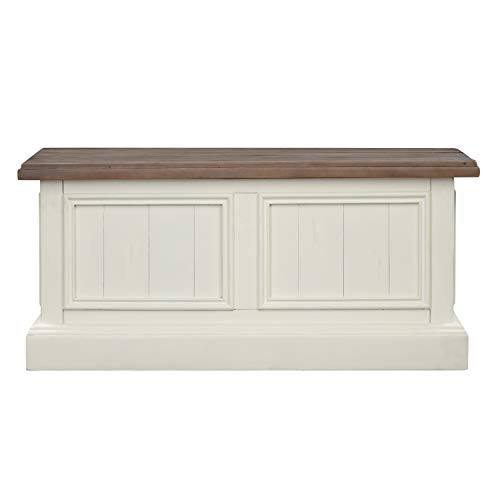 Amazon Brand - Stone & Beam FSC Certified Reclaimed Pine Storage Bench, White, 18" D x 39" W x 21" H