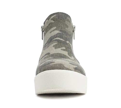 Image of Soda Taylor Hidden Wedge Sole Booties Ankle Heels Sneaker Shoes Side Zipper