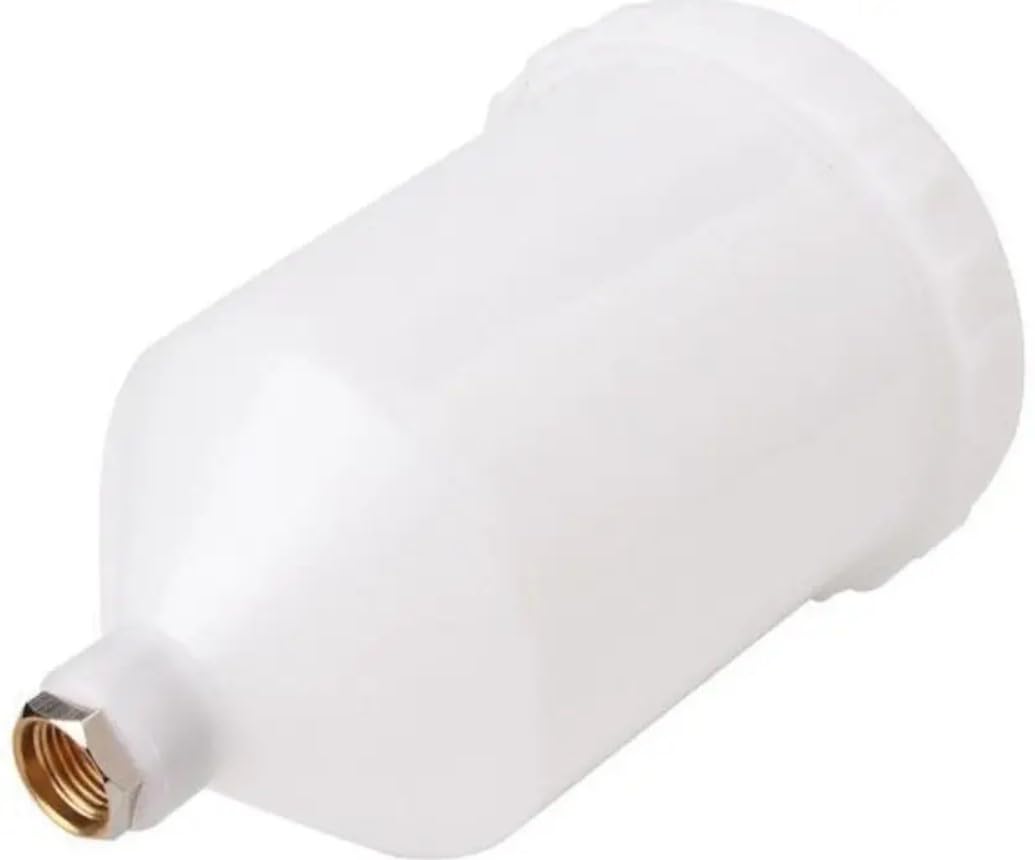 TAG-EZZY PVC Gravity Feed Paint Spray Gun Cup, 600ml, Female Thread, White, HVLP Sprayer Pot