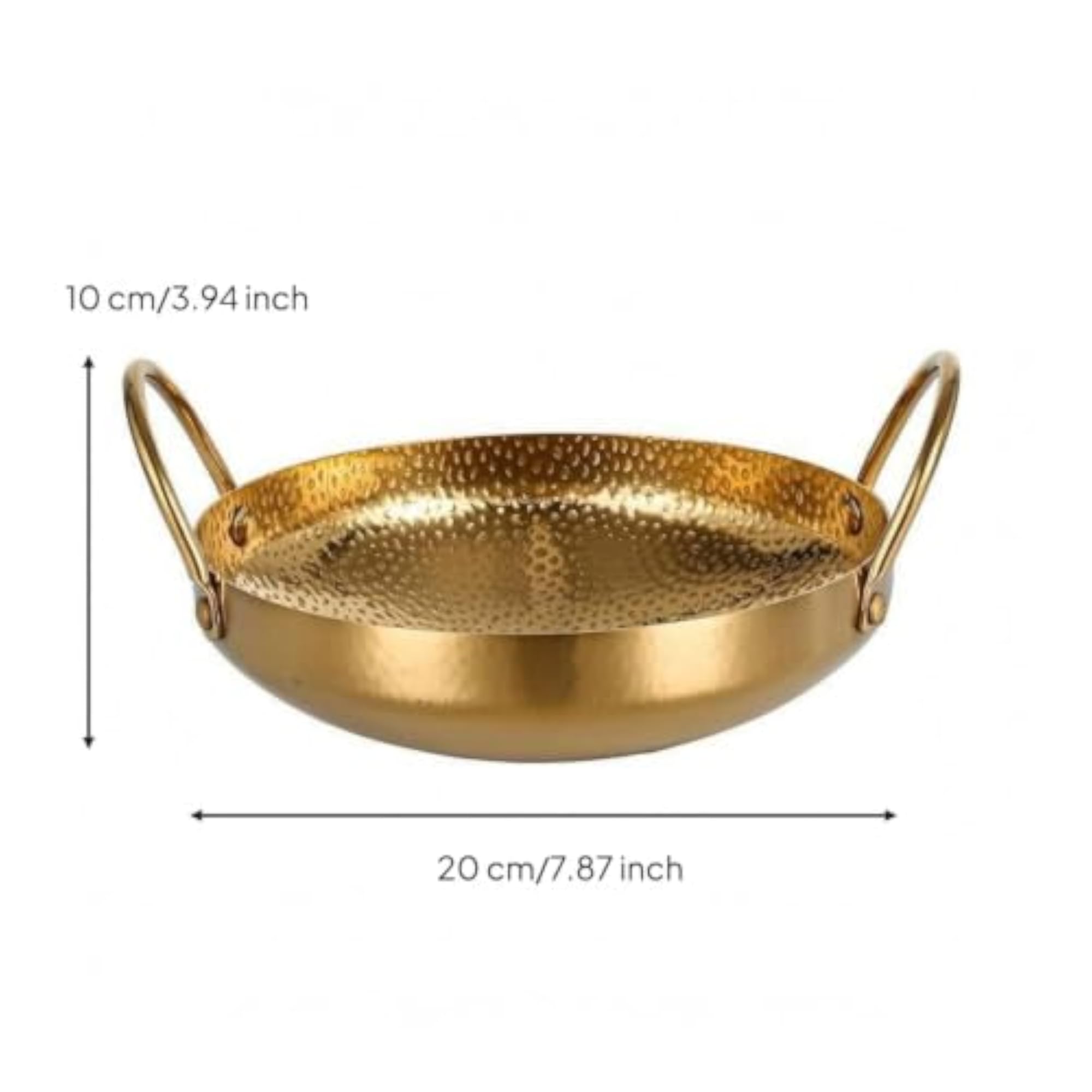 One-Piece Double Handle Stainless Steel Pot, 20cm Gold