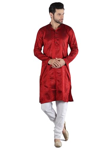 Image of Uri and MacKenzie Embroidery Silk Men's Kurta Pyjama Set