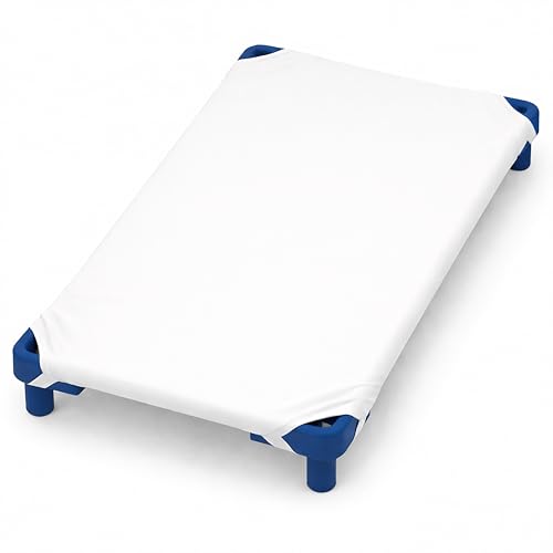 Image of 22 inch x 40 inch Daycare Cot Sheets Pack of 12 Fitted Toddler Nap Mat Covers Soft Breathable Microfiber Poly-Cotton Standard Preschool Hypoallergenic Durable Machine Washable White