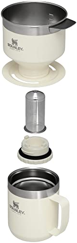 STANLEY Perfect Brew Pour Over Set | 12 oz Camp Mug with Lid Included | Drip Coffee Maker with Reusable Filter | Insulated Stainless Steel | BPA-Free | Cream Gloss