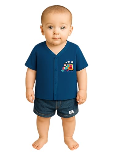 Image of Kidbee Baby Front-Open Cotton Jabla /Top, Full Sleeve, Unisex, Months, Pack of 3