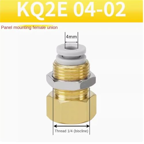 Conector KQ2E04-02 pasamuros de paso recto con rosca interna antigoteo 2